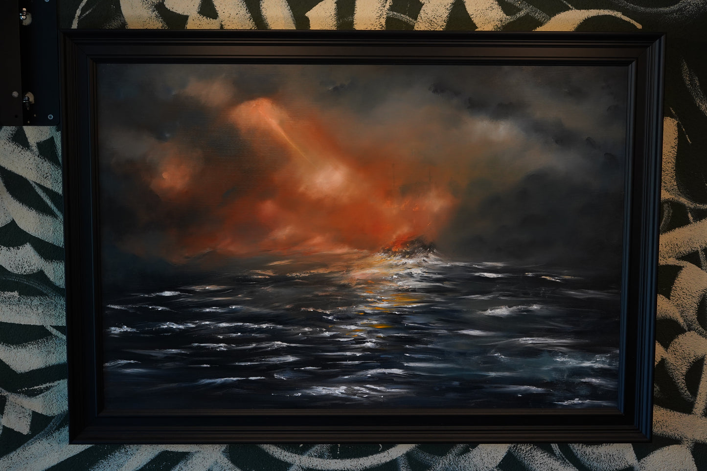 '1517' Burning ship by moonlight