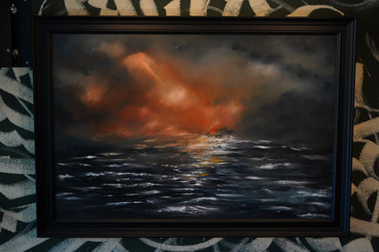 '1517' Burning ship by moonlight